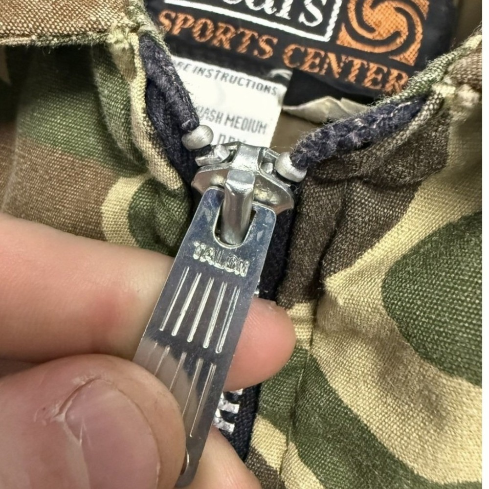 Vintage 70s Camo Hunting sears Jacket Duck Hunter Camouflage Full Zip Field Coat - Picture 3 of 7